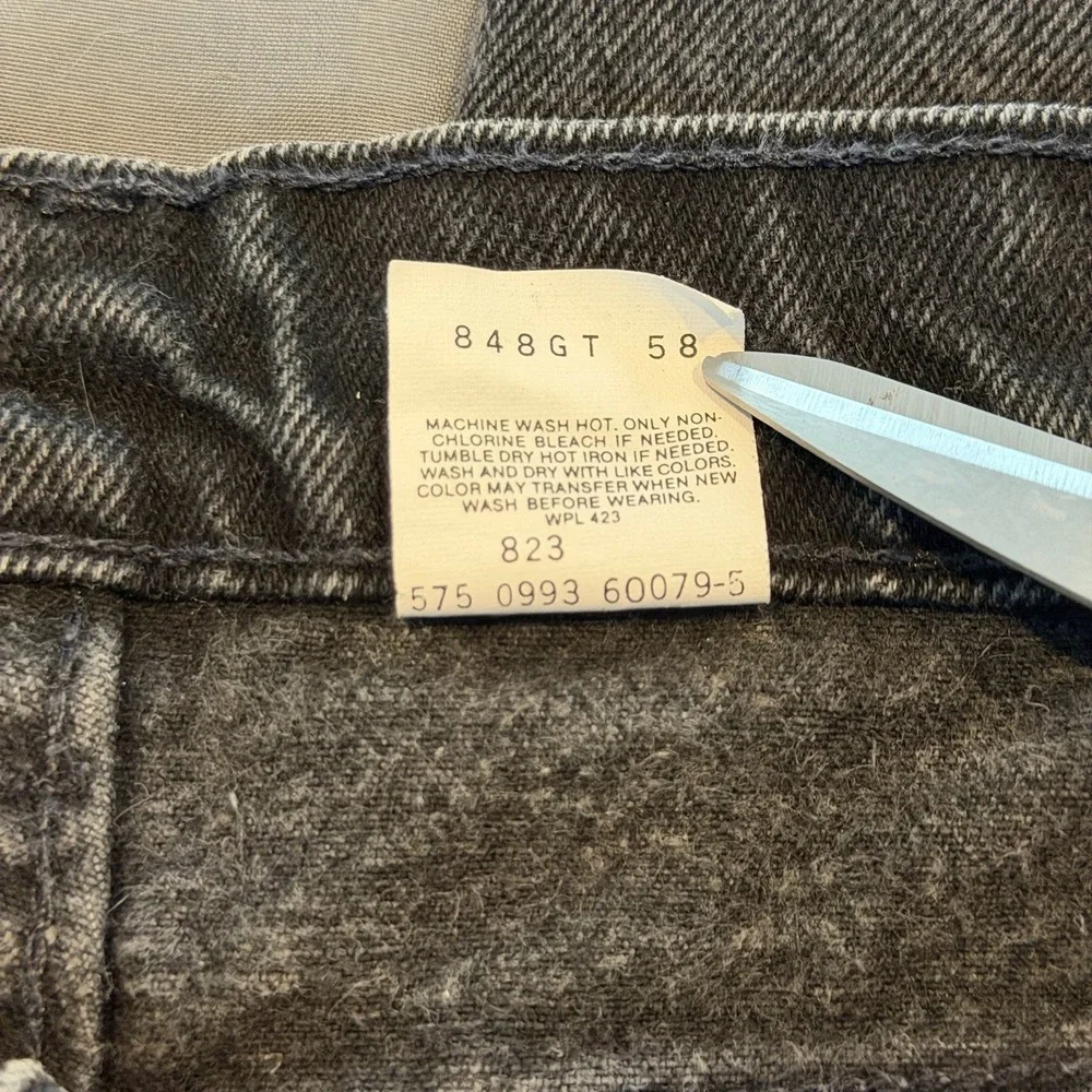 Vintage Levis 550 Relaxed Fit Orange Tab Black Jeans Made In USA Mens 38W-32L